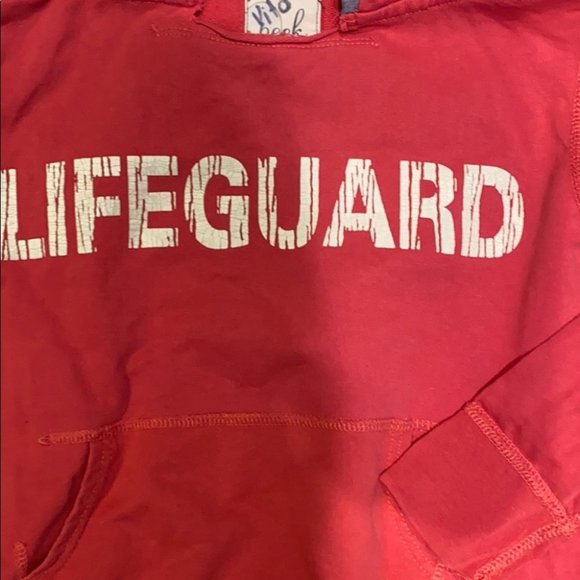 Peek Lifeguard Boys Pink Long Sleeve Hoodie Sweater Size 4-5 - Picture 3 of 4
